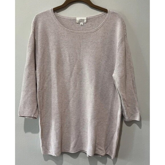 Wilfred Aritzia Sweater Women’s Medium Blanchard Linen Blend Ribbed 3/4 Sleeve - Picture 1 of 7
